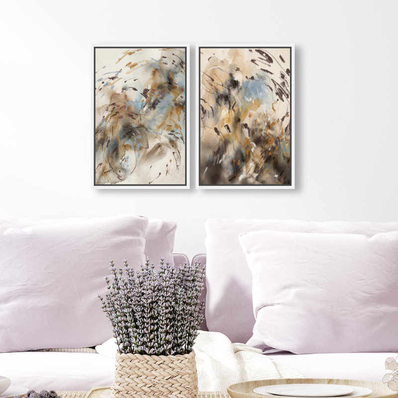 Mindfulness Set Set by Oliver Gal, 110"H x 74"W, White Floater Frame