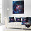 Fleur fractale bleu clair foncé - coussin imprimé abstrait-30059083-30059087