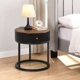 Table d'appoint ronde avec tiroir