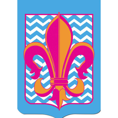 Flag Blue Chevron Fleur-De-Lis 29x42