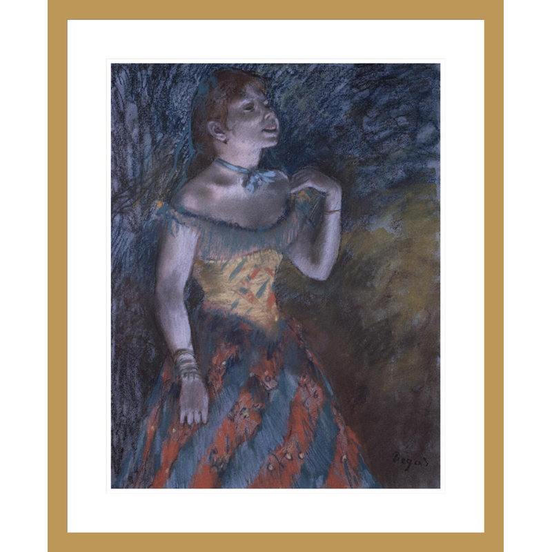 La chanteuse verte par Edgar Degas, H 28,46 po x l 23,5 po