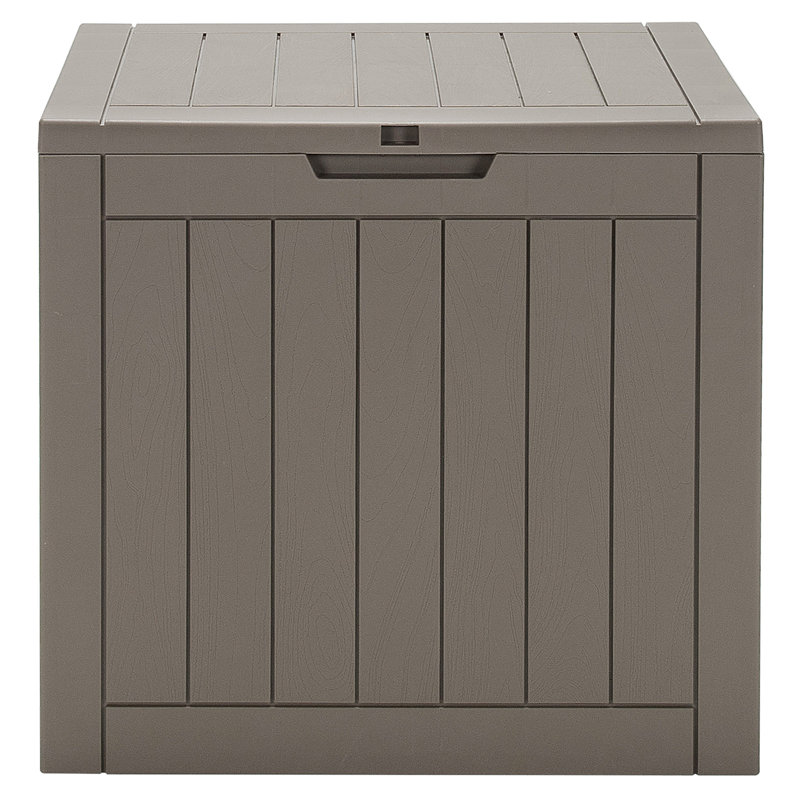 Coffre de terrasse en plastique résistant à l'eau 30 gallons Costway, Brun clair