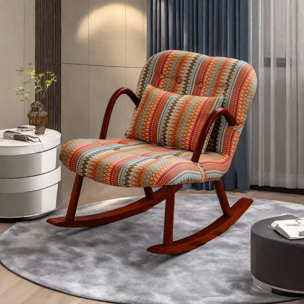 Comfort Zone Furniture.e American Retro Pattern Solid Wood Rocking ...