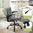 Cross Legged Gray Office Chair, Ergonomic Desk Chair with Lumbar Support, Adjustable Swivel Computer Chair for Home Office & Study-78625986