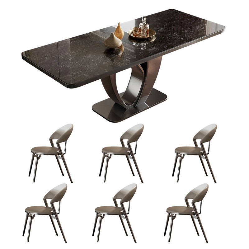 Ensemble de table et de chaises rectangulaires Home Rock, H 29,52 po x L 70,86 po x l 35,43 po