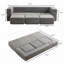 Chenille Convertible Sectional Sofa Sleeper with 3 Ottomans-1748690512