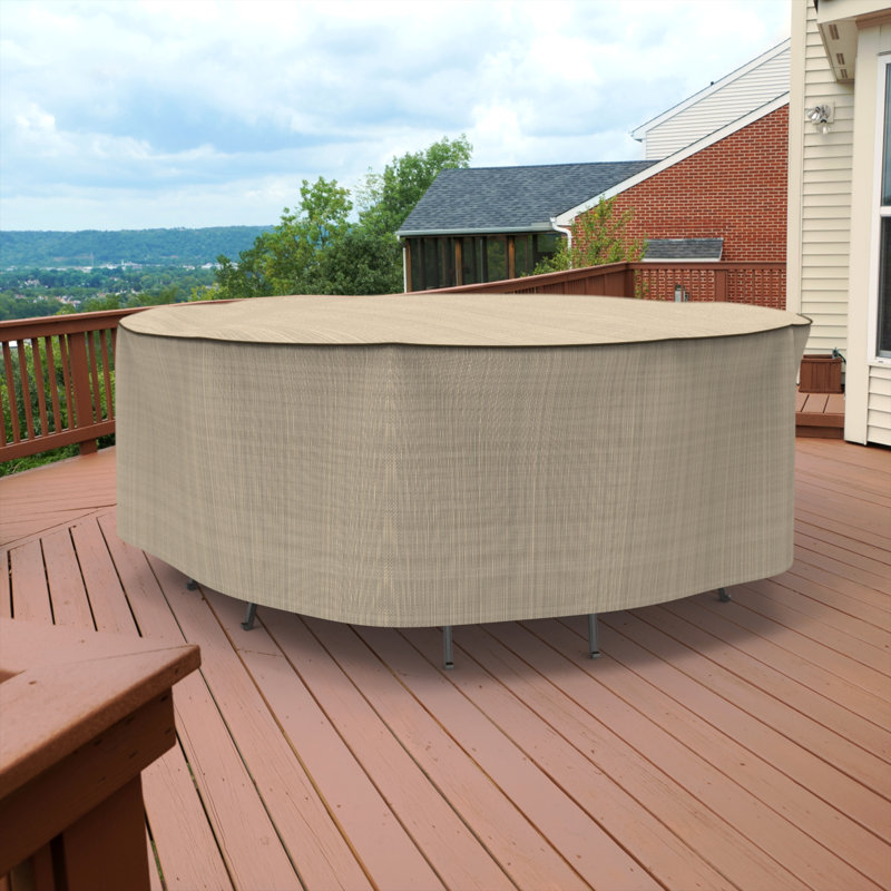 Tanner Outdoor Round Patio Table & Chairs Set Cover, Large - 100" Diameter x 30" Drop