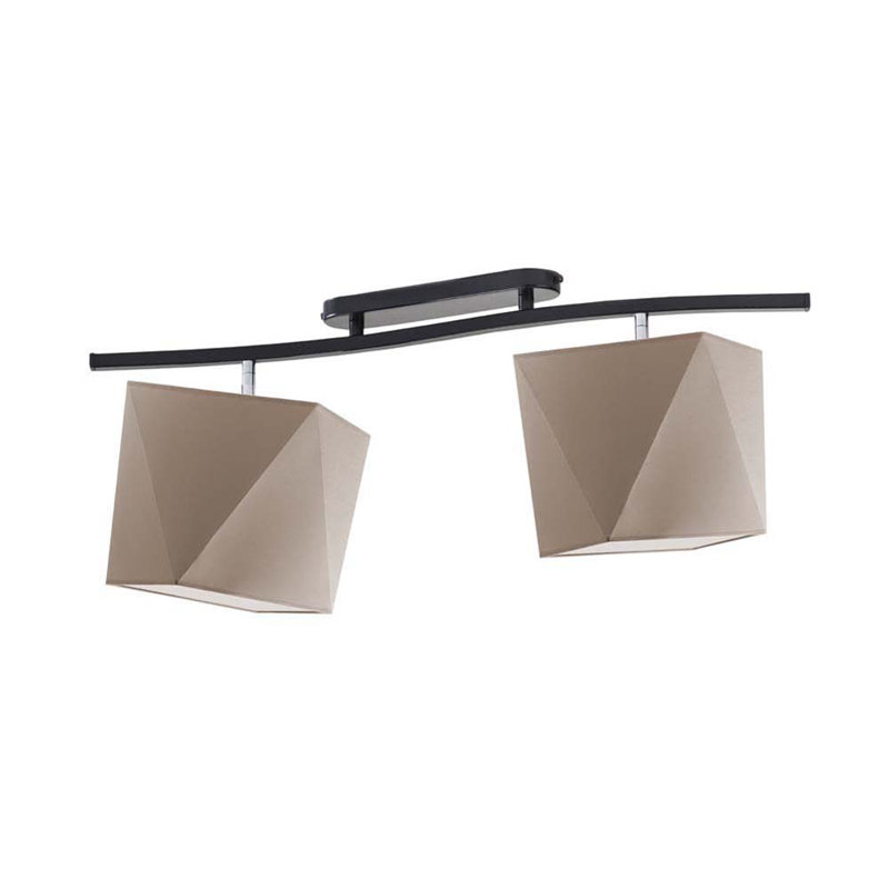 Muro Fabric Semi Flush Mount, Brown, Black