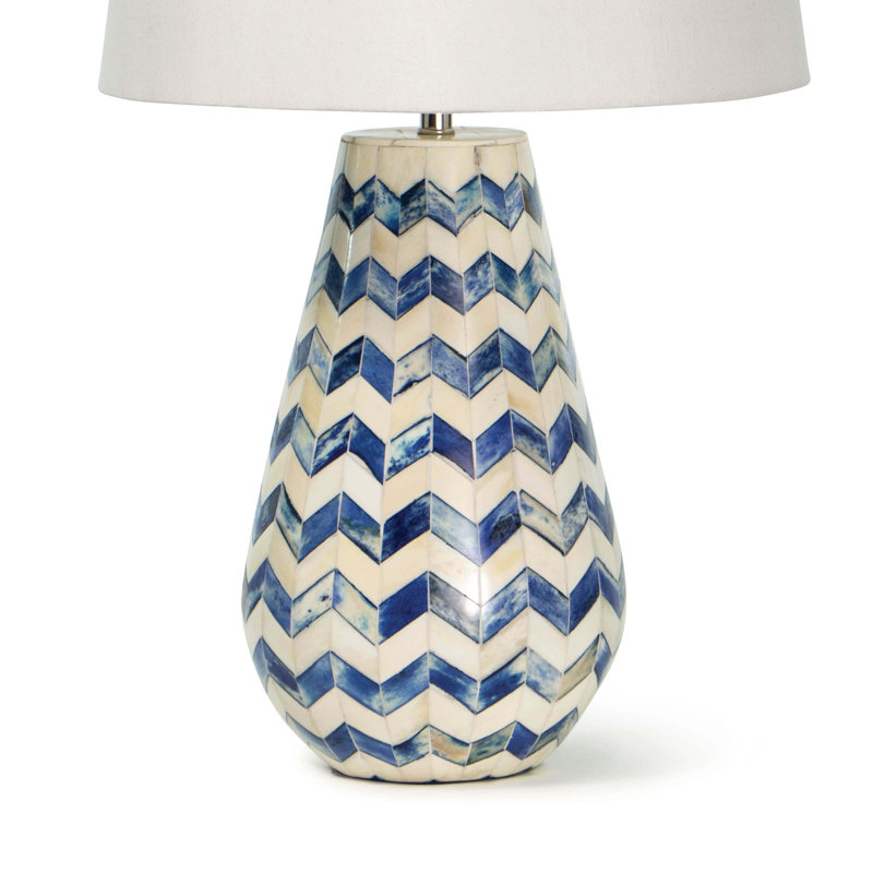 Cassia Chevron Table Lamp, Blue/White