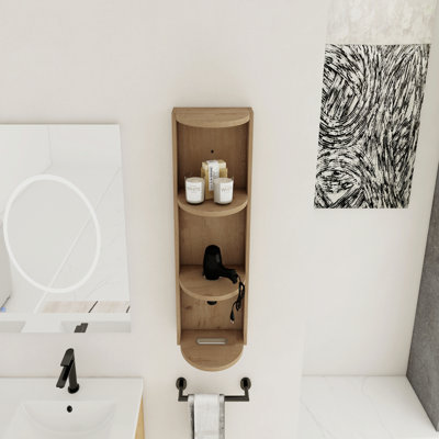 12" Bathroom Wall-Mounted Storage Rack, Float Mounting Design,(KD-Packing)