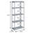 Grey And Silver 4-Shelf Bookcase