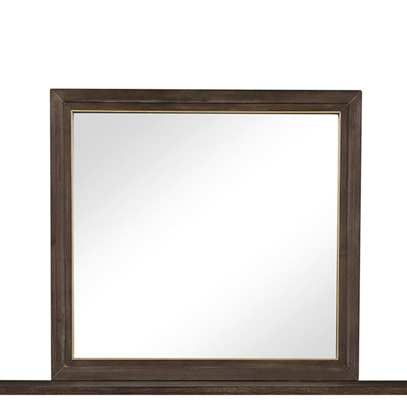 Élégant miroir au fini noyer, sans assemblage, 29 po x 2 po x 36 po, miroir moderne, 29 po x 2 po x 36 po, style construction solide