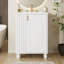 Meuble-lavabo 24 po avec lavabo, armoire de salle de bain avec tablette de porte, rangement latéral ouvert, structure en bois massif, porte à fermeture douce, blanc-2140295816