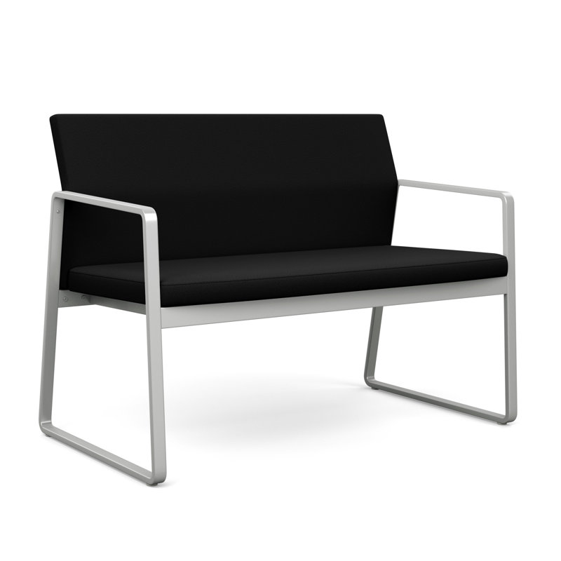 Causeuse Gansett, Argent, Portes ouvertes en tissu noir