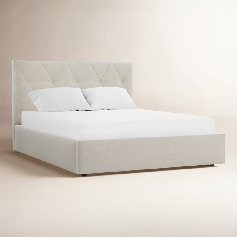 Lit plateforme tapissier Jayla Diamond, Grand