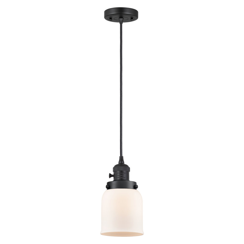 Franklin Restoration - Amberlynn - Mini-luminaire suspendu à 1 lumière - Interrupteur marche / arrêt - Ampoule DEL, Blanc mat