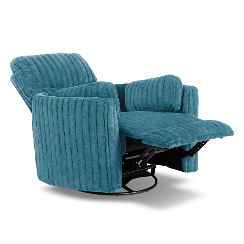 Spinelli Chenille Power Swivel Glider Recliner, Teal