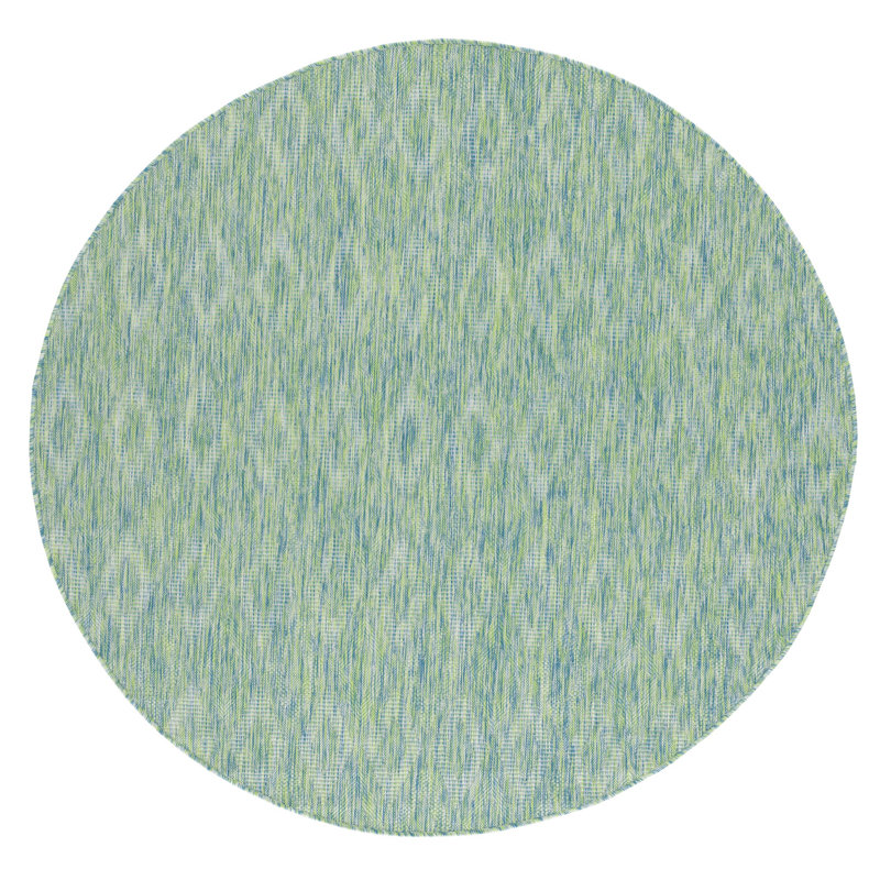 Tapis intérieur / extérieur vert Metcalfe, Rond 6 pi 7 po