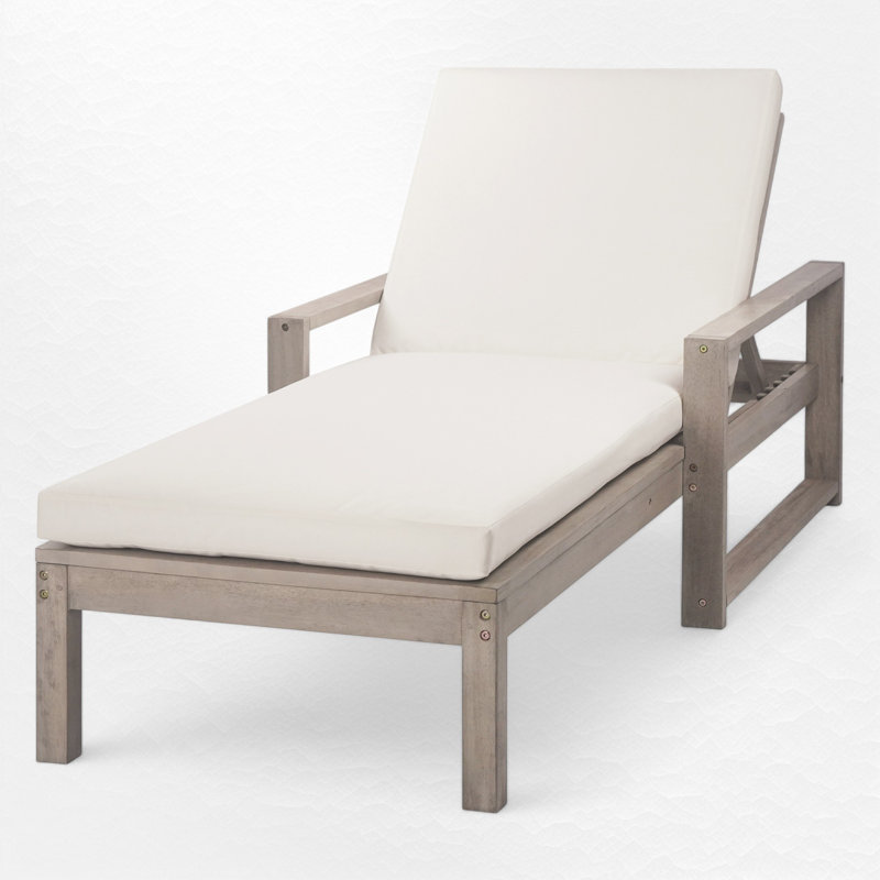 Outdoor Solid Wood Chaise Lounge Set (Set Of 2), Gray