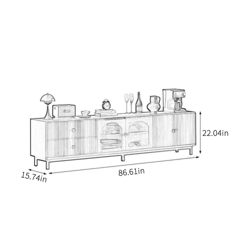 Retro high-end design solid wood TV cabinet