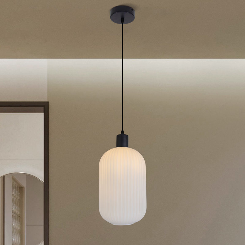 Luminaire suspendu en verre 1 lumière noire 1 lumière