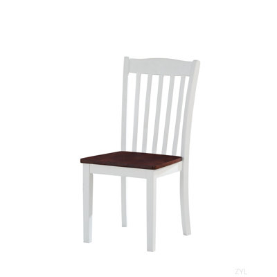 Ensemble de 2 chaises d'appoint blanches et noyer
