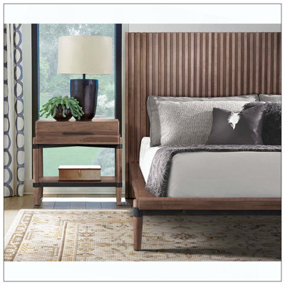 Mobilier de chambre à coucher avec tiroir et table de chevet à assemblage minimal