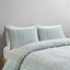 Housse de couette en coton, taille grand lit/queen, rayée et réversible, avec liens intérieurs, taies d'oreiller assorties et boutons.