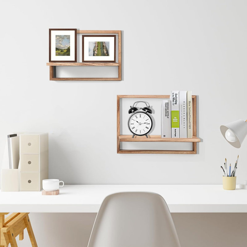 42cm W Solid Wood Wall Mounted Shelving Unit