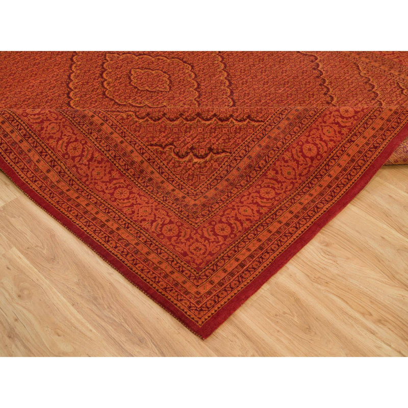 Tapis noué à la main 8 pi 1 po x 10 pi 1 po orange en laine Tebraz Mahi AC49260AFEE64FB780B53BC866BE3946