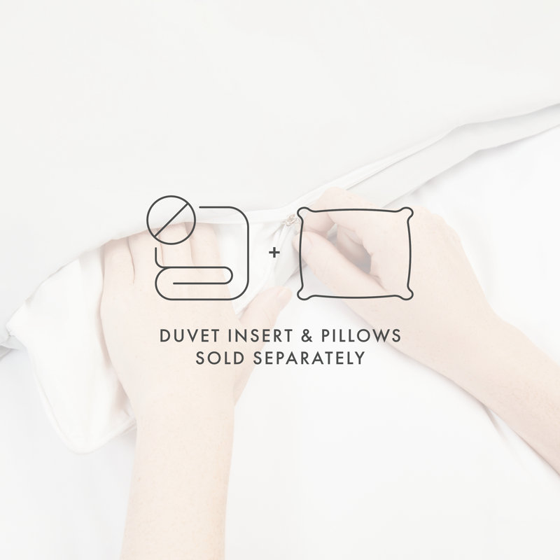Gray Pintuck Microfiber Full/Queen Duvet Cover Set