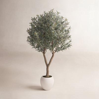 Tasmin Artificial Olive Tree in White Planter