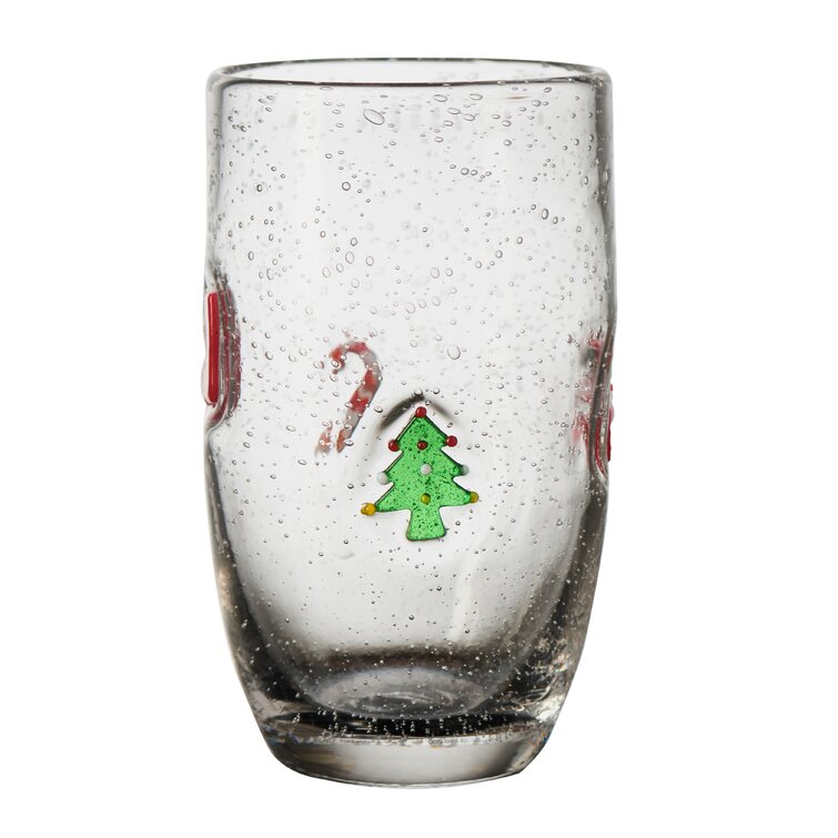 Christmas GET YOUR JINGLE ON! 12 Oz Water Beer Glasses 7 Tall Clear Glass  Set/2