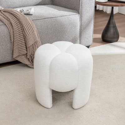 Faux Fur Upholstered Ottoman