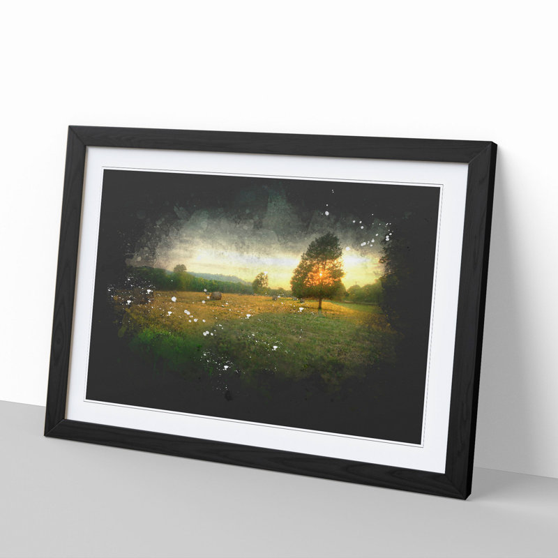 Countryside View - Picture Frame Painting, Black, 48cm H x 65cm W x 2cm D