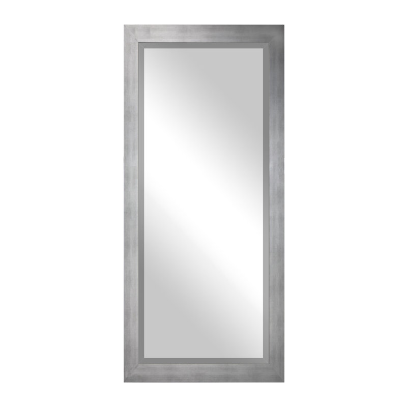 Miroir biseauté pleine longueur, Argent mat