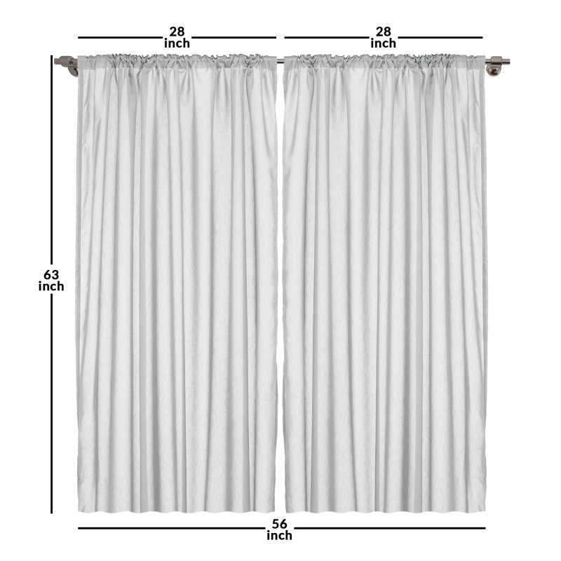Tropical Multicolor Palm and Pineapple Polyester Curtain Panels, 28" x 63", Set of 2