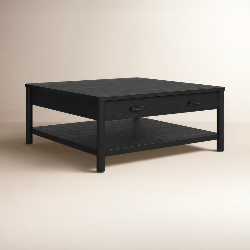 Jaylessa Wood 1 Drawer Coffee Table, Black
