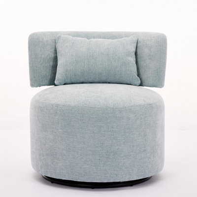 Swivel Accent Chair with Throw Pillow