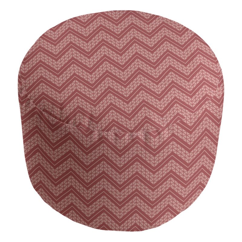 Upholstered Pouf, Medium Red