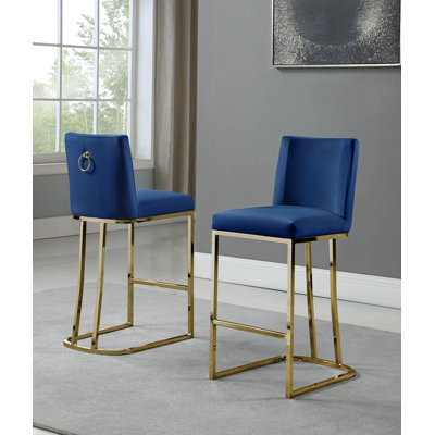 Aurrin Velvet Upholstered Bar & Counter Stool