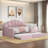 Upholstery Velvet Daybed Frame With Shall Shaped Backrest And Trundle-484425290