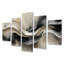 Gris sur blanc bruine rythmique, encre de rivière IV - art mural vagues - art mural moderne pour le salon