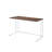 Versatile Walnut & White Writing Desk With USB Port For Efficient Work-135677443