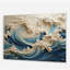 Art mural en acrylique Annison - vague blanche et bleue Papercut Style III-220385529