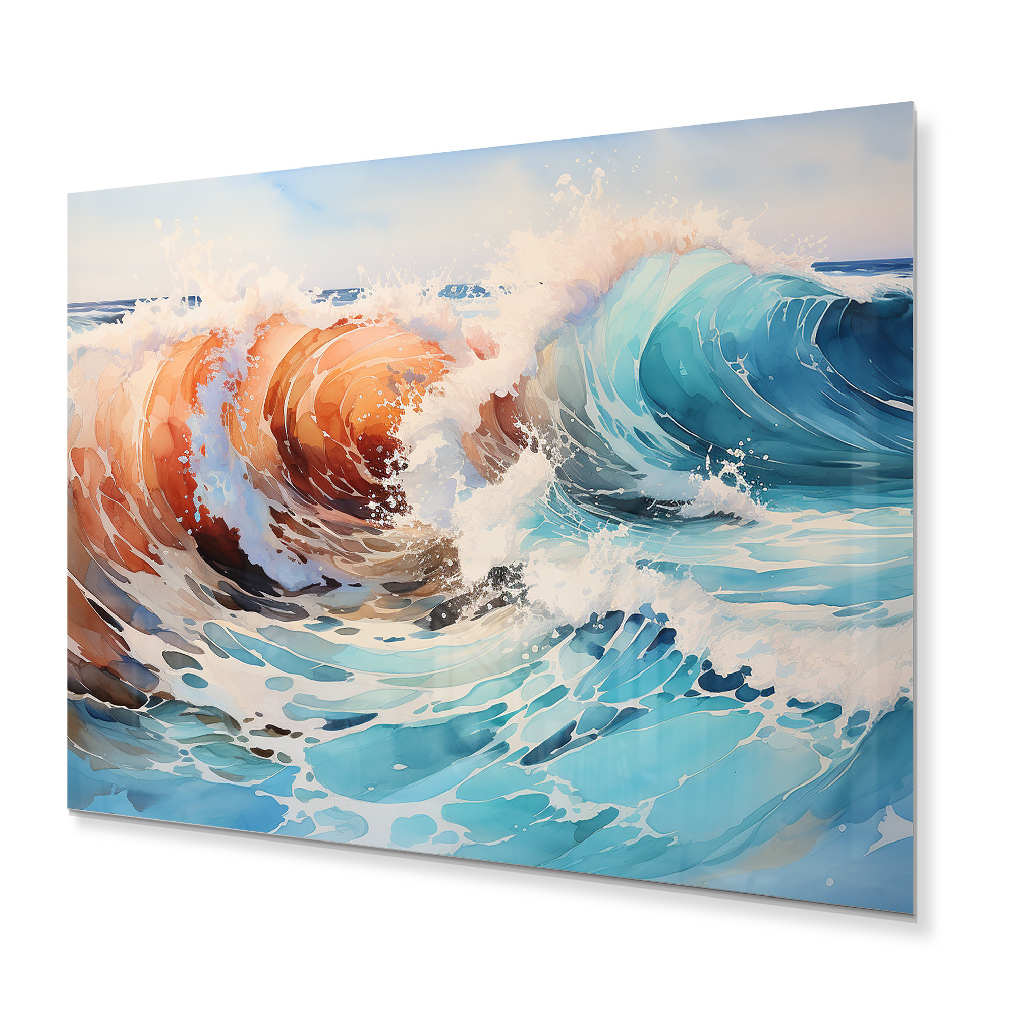 Designart Beach Photo Oceanic Rhythms VII Nautical & Beach Metal Wall Art Living Room - 40 in. Wide x 30 in. High