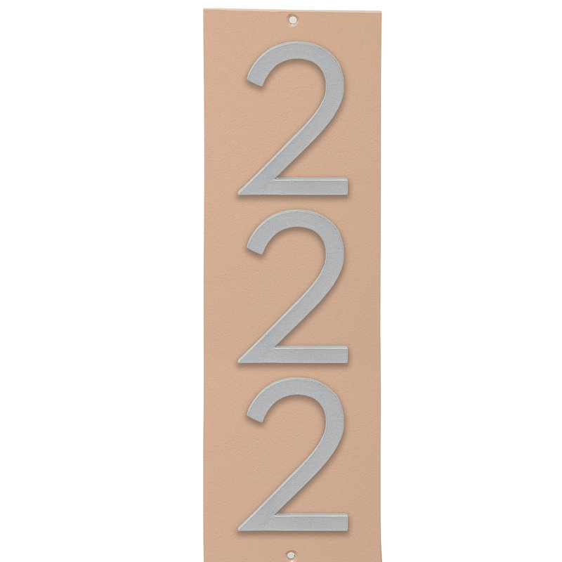 Plaque d’adresse murale sur 1 ligne flottante, Taupe, Argent, Oui