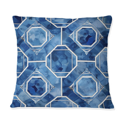 Coussin Blue Octagon Patten III - moderne