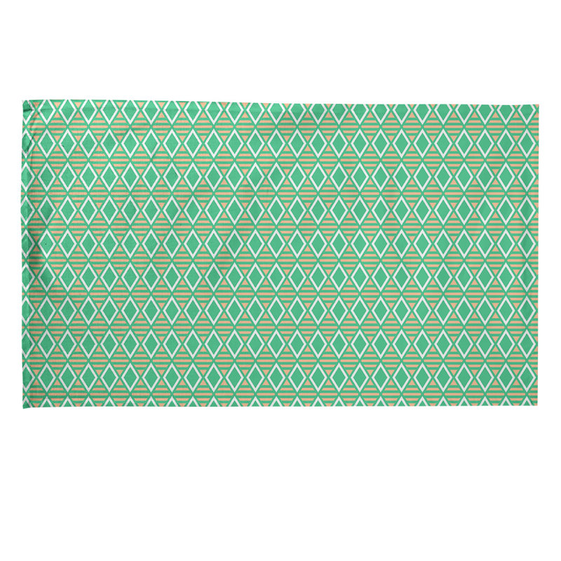 Torchon Gady, Polyester sergé, Orange / Vert