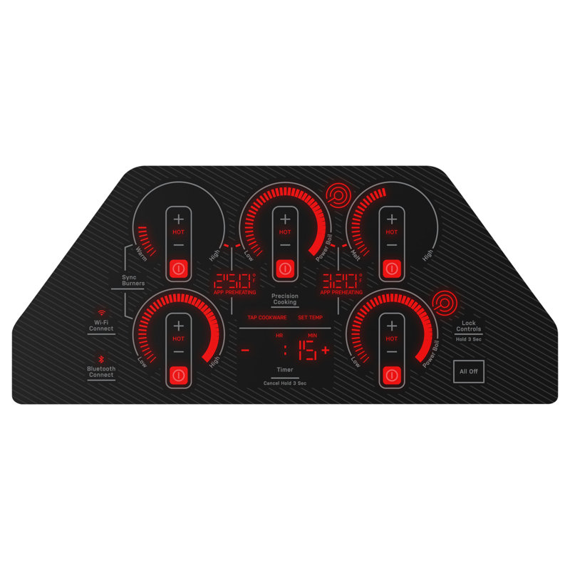 36" Electric Cooktop with 5 Elements, Black